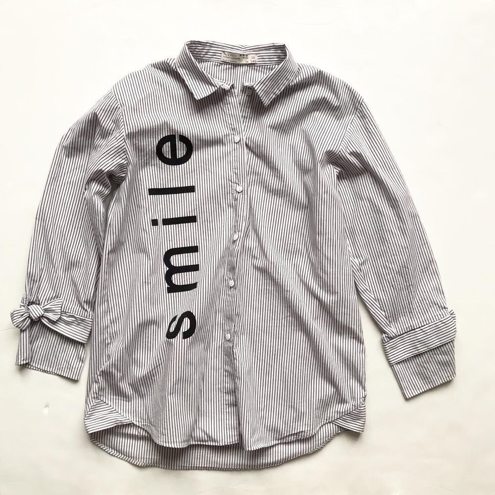 Zara oversized stripe button up shirt  EUC 10Y